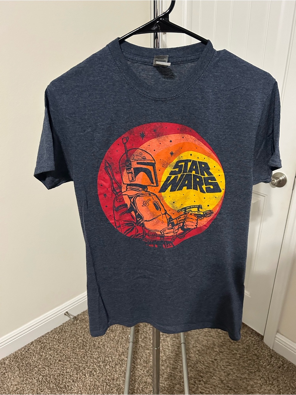 Star Wars Navy Tee with Red & Yellow Retro Graphic
